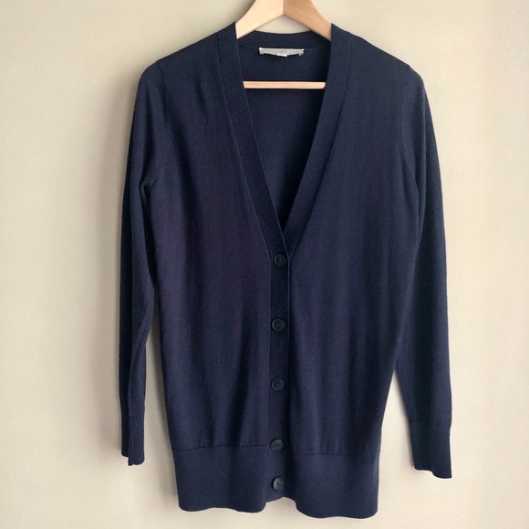 LOFT Sweaters - Loft Navy Blue V-Neck Button Down Cardigan